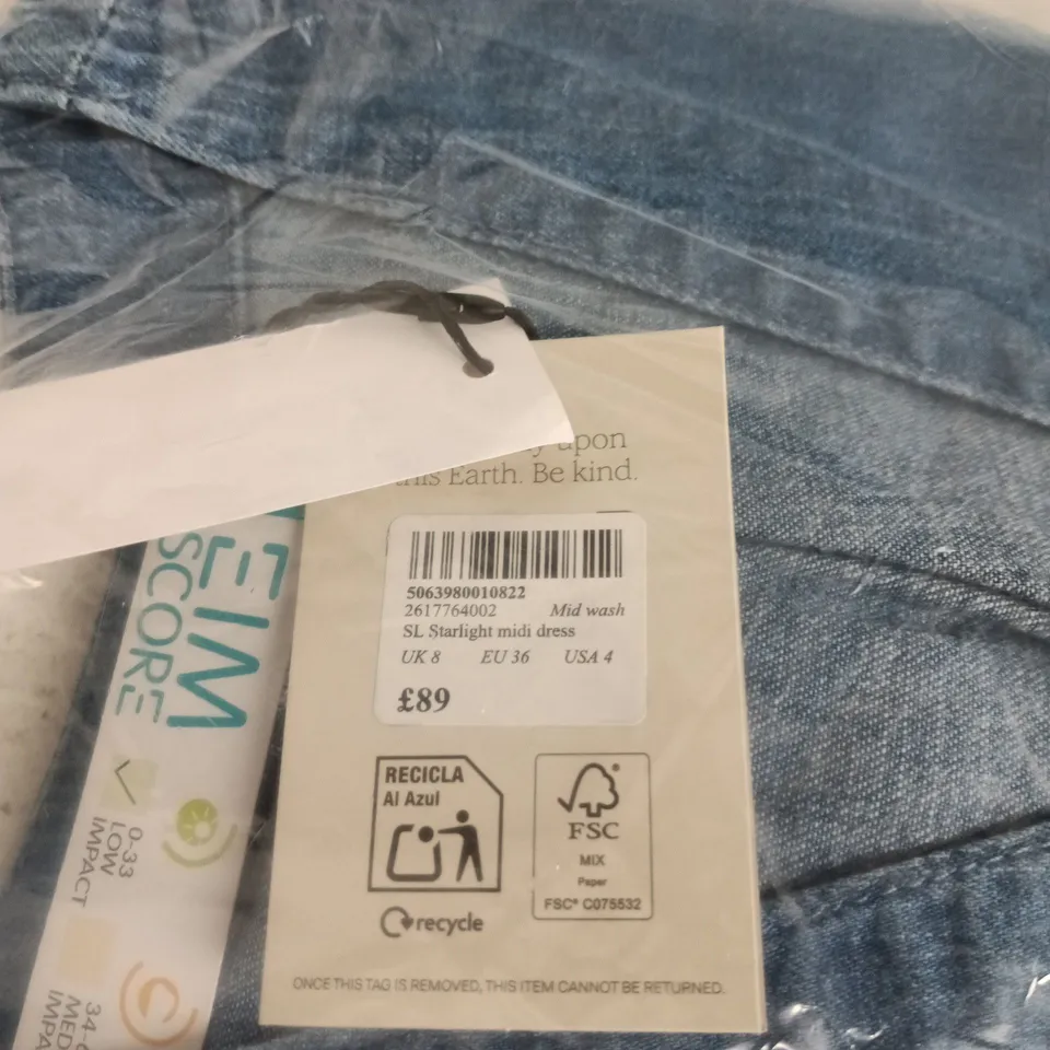 NOBODY'S CHILD MID WASH STARLIGHT MIDI DRESS – UK 8