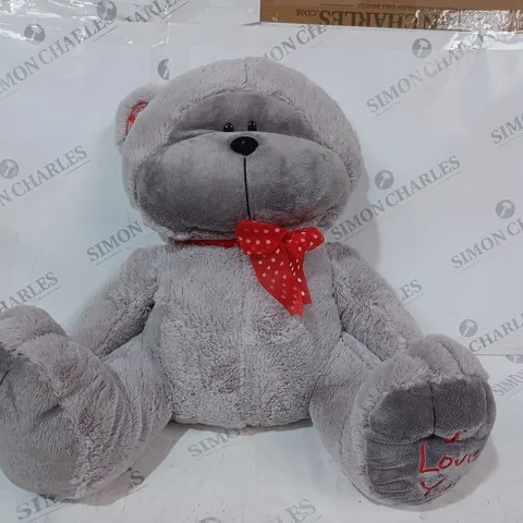UNBRANDED SOFT "I LOVE YOU" TEDDY BEAR PLUSH IN GREY