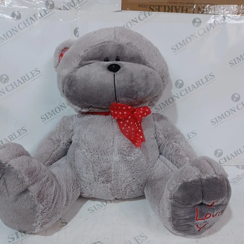 UNBRANDED SOFT "I LOVE YOU" TEDDY BEAR PLUSH IN GREY