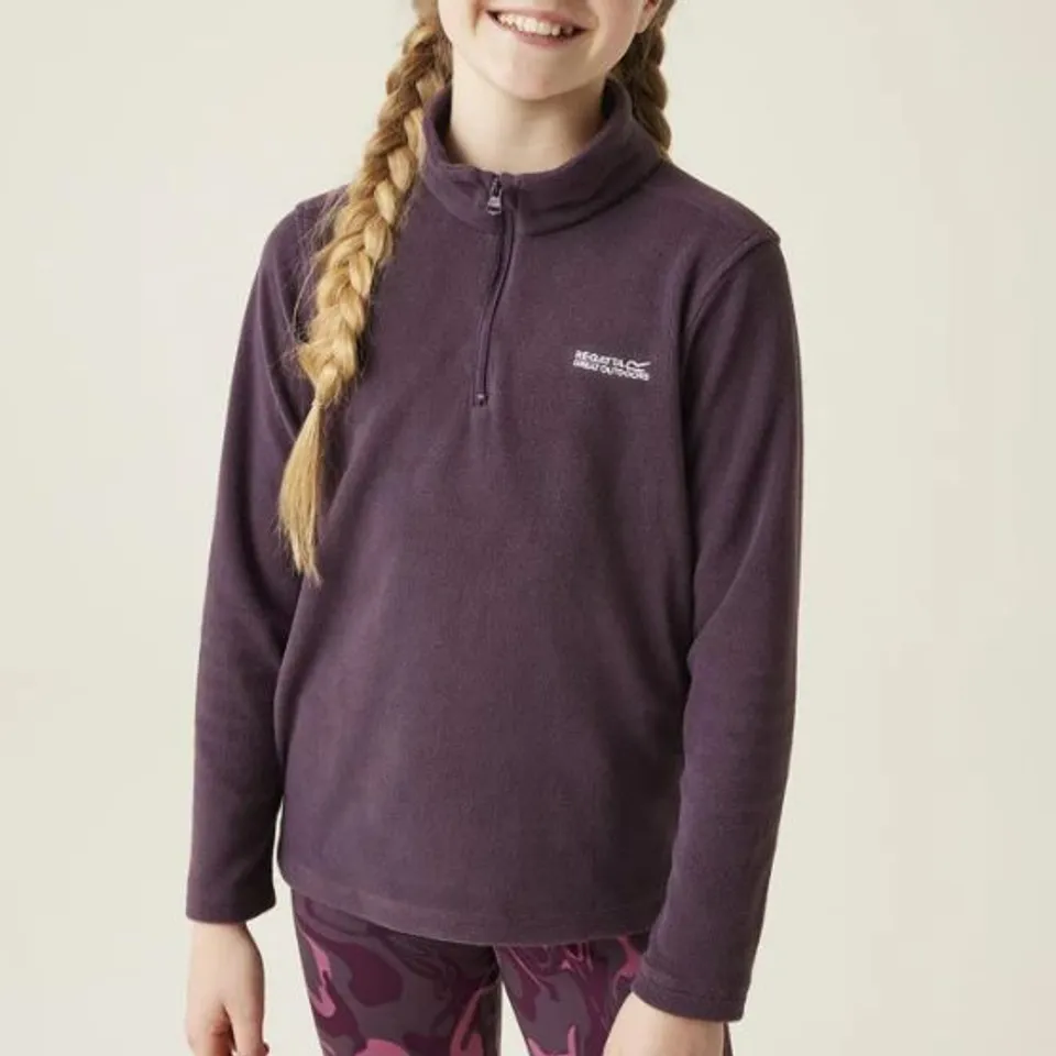 REGATTA KIDS HOT SHOT II HALF ZIP FLEECE DEEP PLUM AGE 11-12 YEARS