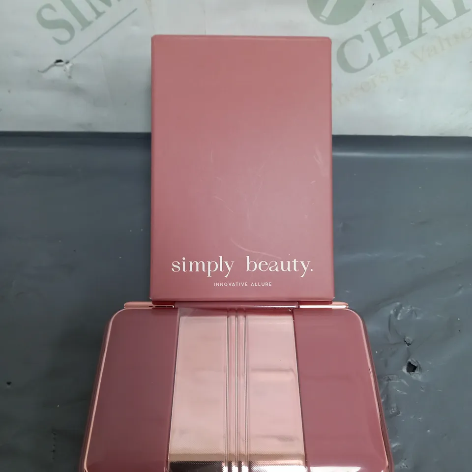 SIMPLY BEAUTY MAGNIFICATION MIRROR WITH LED, TWEEZERS & CRYSTAL NAIL FILE IN FUCHSIA/GOLD