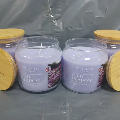 SET OF 4 WAX LYRICAL WILD MEADOW FRAGRANCED CANDLES