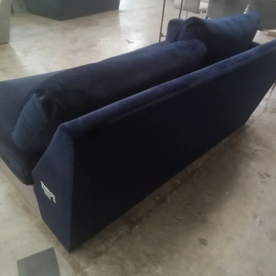 QUALITY DESIGNER BAILEY LHF SOFA BED SECTION - DARK BLUE FABRIC 