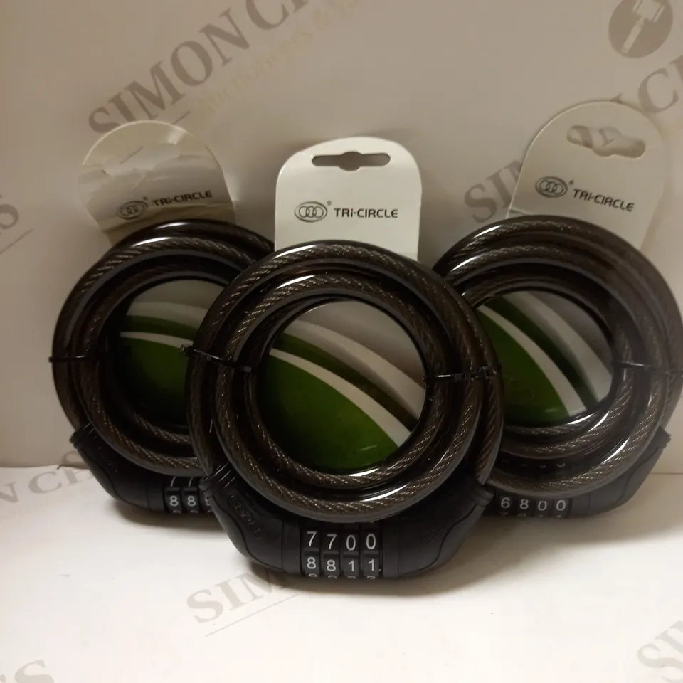 LOT OF 3 TRI-CIRCLE CABLE LOCK