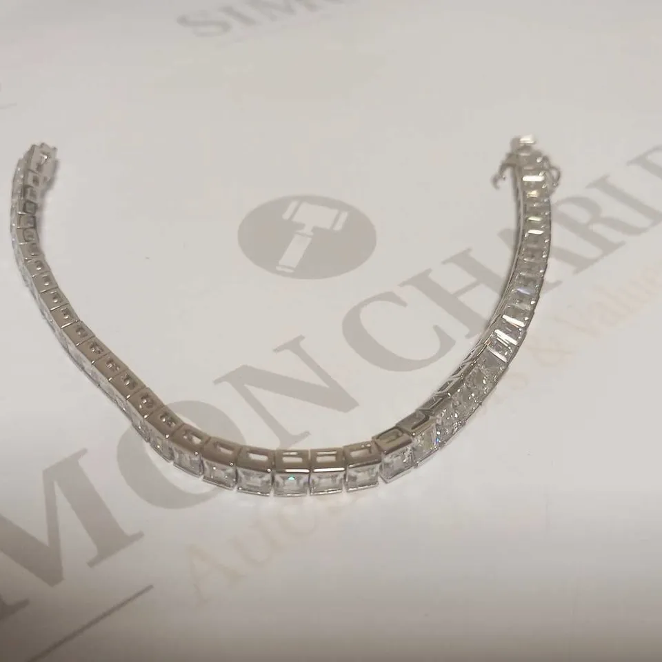 2 BRAND NEW DIAMONIQUE RHODIUM PLATED BRACELETS