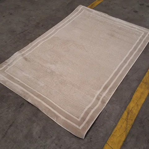 BEIGE AREA RUG WITH BORDER APPROXIMATELY 120Γ170CM