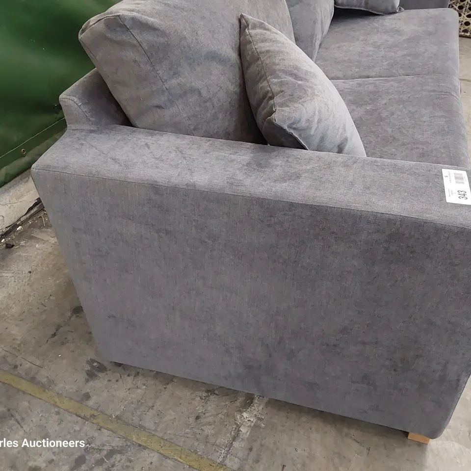 DESIGNER THREE SEATER SOFA GREY FABRIC 