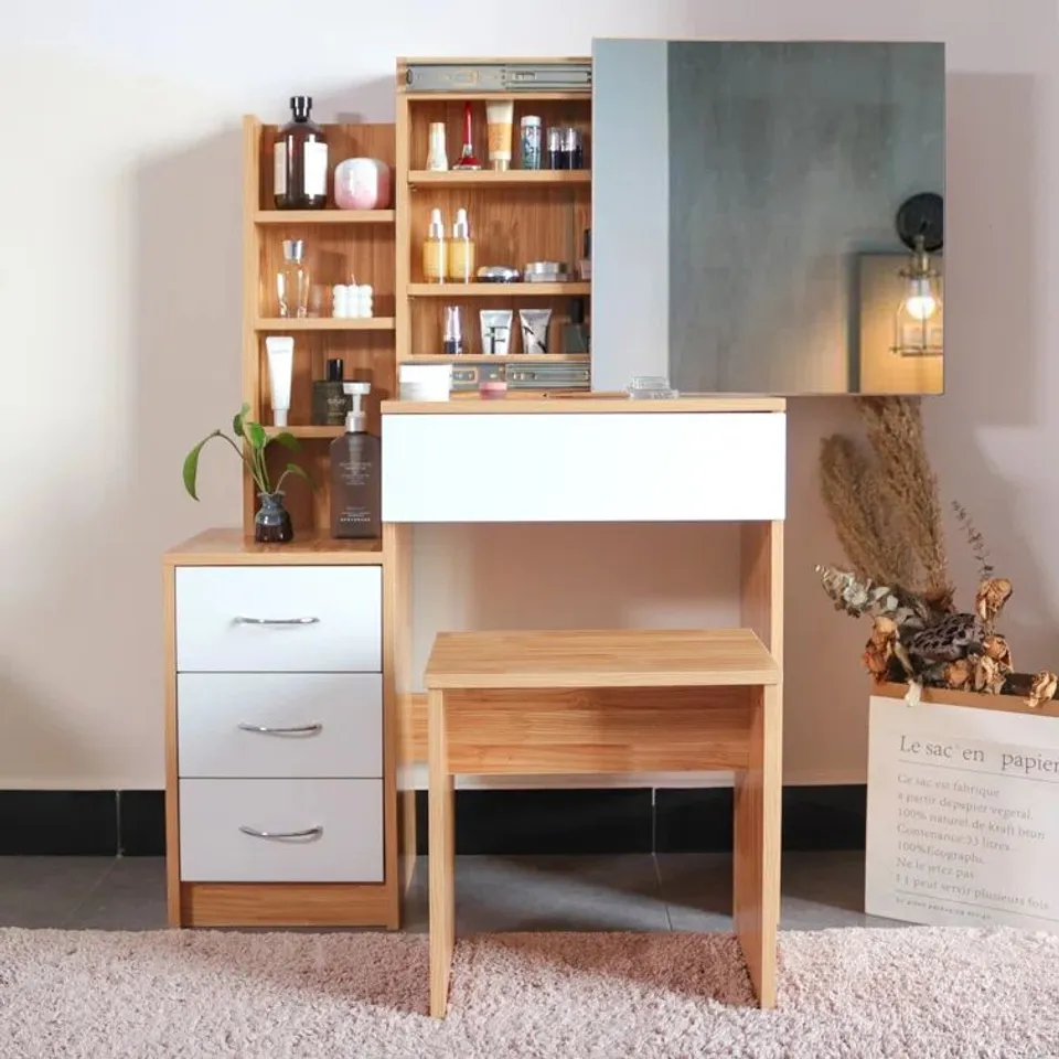 BOXED AHMIER DRESSING TABLE WITH MIRROR