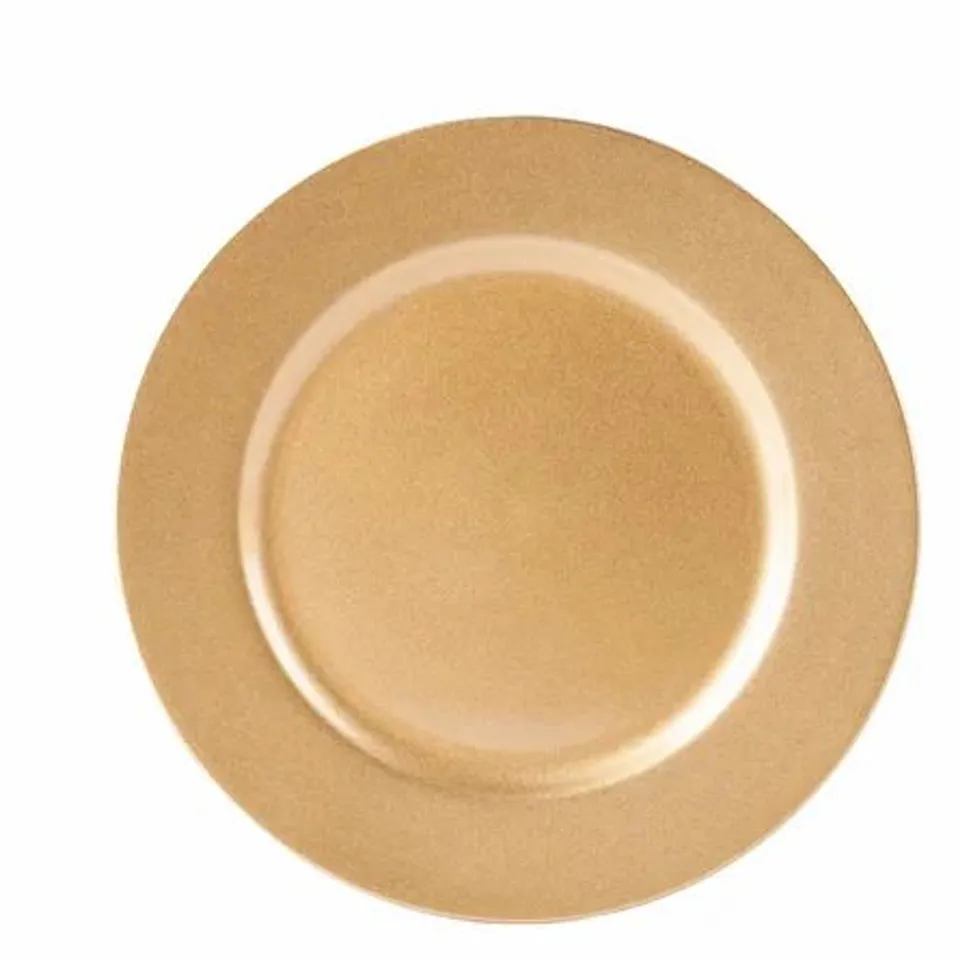MELAMINE 33CM CHARGER COLOUR MATT GOLD X 6