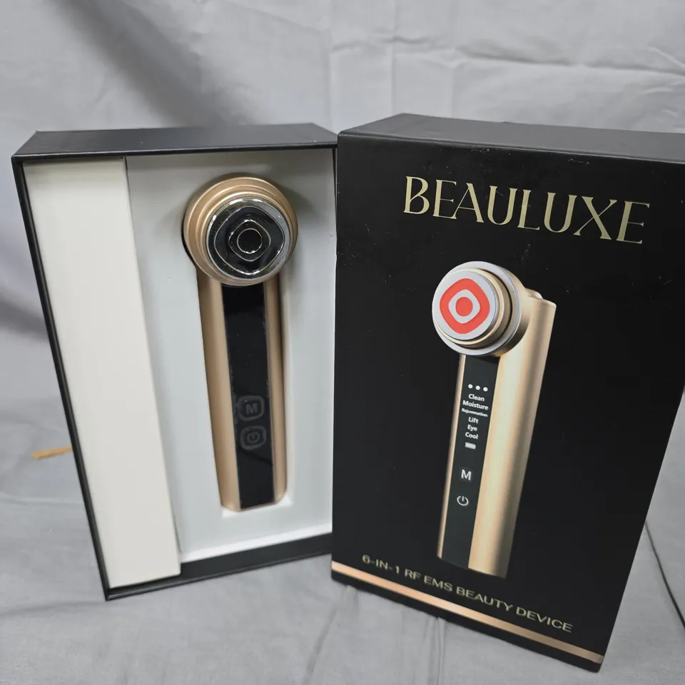 BEAULUXE 6-IN-1 RF EMS BEAUTY DEVICE – GOLD HANDHELD WAND (BOXED)