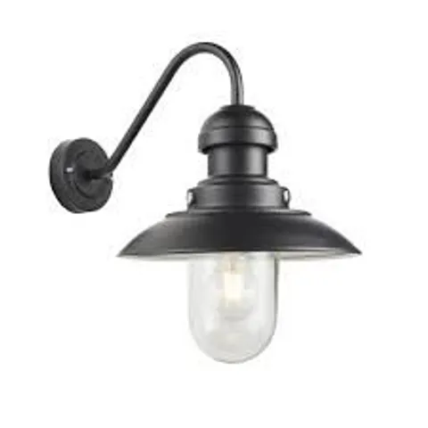 BOXED ENDON HEREFORD 1 LIGHT OUTDOOR WALL LIGHT BLACK CLEAR