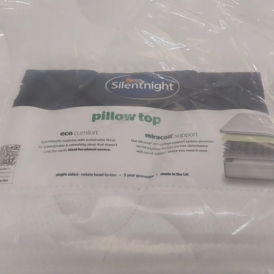QUALITY BAGGED 4'6" DOUBLE SILENTNIGHT MIRACOIL SPRUNG PIPPA ULTIMATE PILLOWTOP FIRM MATTRESS RRP £429