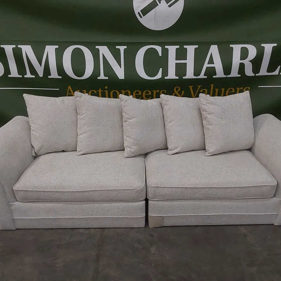 DURY CHUNKY WEAVE 4 SEATER SCATTER BACK SOFA - NATURAL 