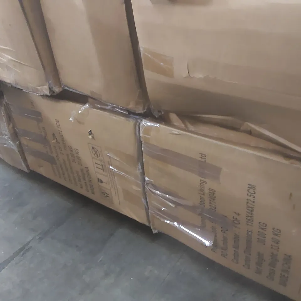 PALLET CONTAINING A VERY LARGE QUANTITY OF ASSORTED DESIGNER GARDEN FURNITURE PARTS