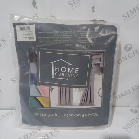 HOME CURTAINS WOVEN BLACKOUT 3 TAPE CURTAINS - 114CM X 137CM