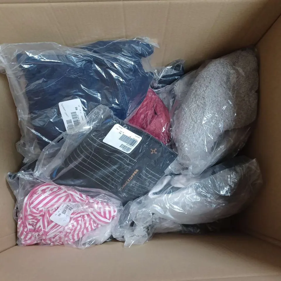 APPROXIMATELY 20 LADIES CLOTHING AND HANDBAGS IN VARIOUS COLOURS, SIZES AND STYLES