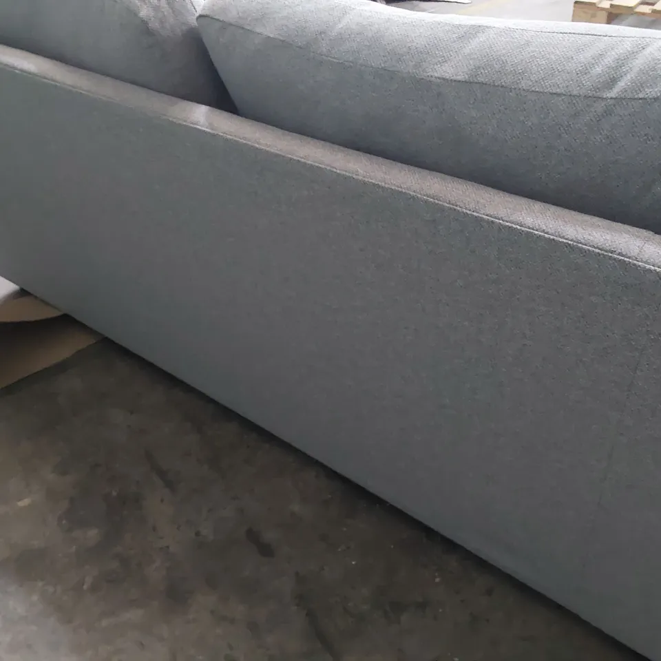 DESIGNER THREE SEATER SOFA LIGHT GREY FABRIC 