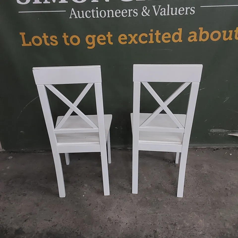 SET OF 2 KENDAL WHITE DINING CHAIRS