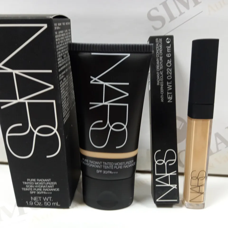 NARS PURE RADIANT TINTED MOISTURISER LIGHT 2 ALASKA (50ML) AND NARS RADIANT CREAMY CONCEALER MEDIUM 1 CUSTARD (6ML)