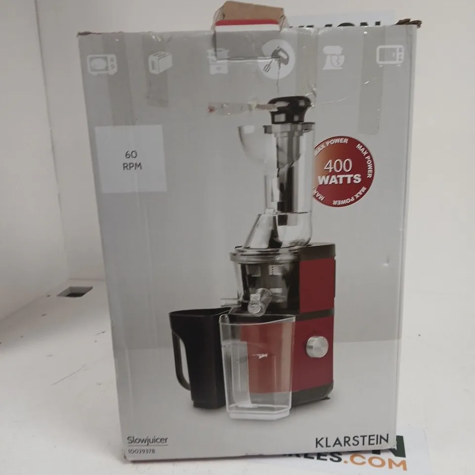 KLARSTEIN SLOW JUICER – 400W, BOXED