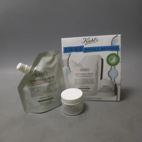 KIEHL'S ULTRA FACIAL REFILL BUNDLE 150ML REFILL POUCH AND 50ML POT OF CREAM