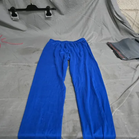 BLUE ATHLETIC PANTS WITH ELASTIC WAISTBAND