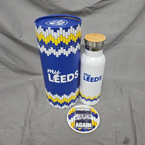 BOXED MYLEEDS BOTTLE WITH COASTER