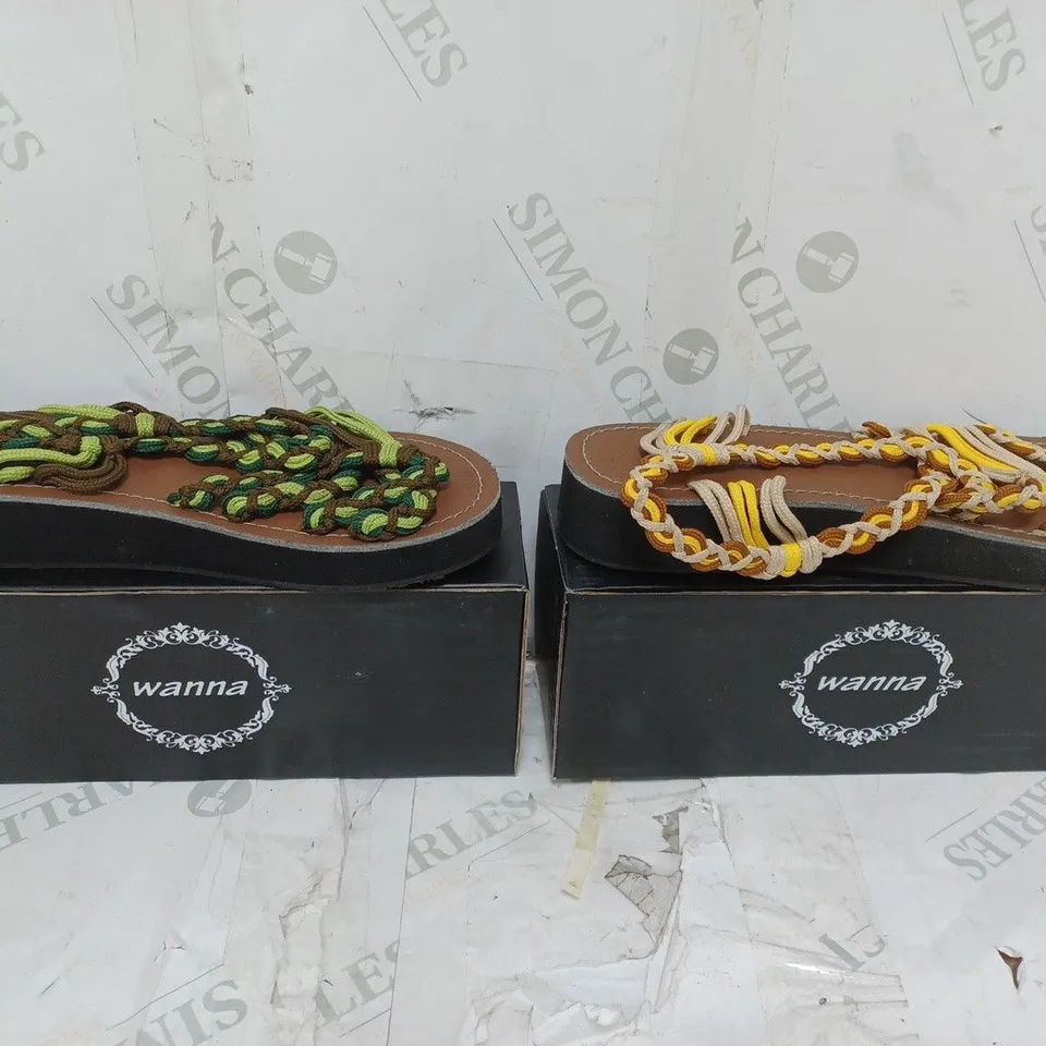 LOT OF 6 X PAIRS OF WANNA SANDALS