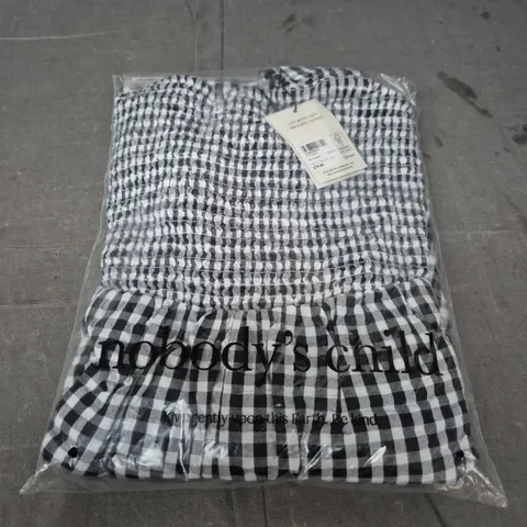 NOBODYS CHILD MAYA JUMPSUIT – BLACK & WHITE GINGHAM, UK 8 (EU 36, USA 4)