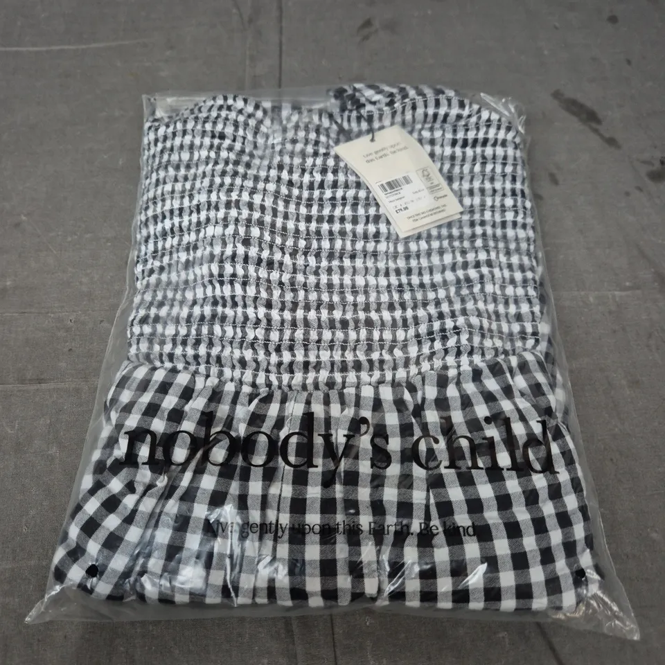 NOBODYS CHILD MAYA JUMPSUIT – BLACK & WHITE GINGHAM, UK 8 (EU 36, USA 4)