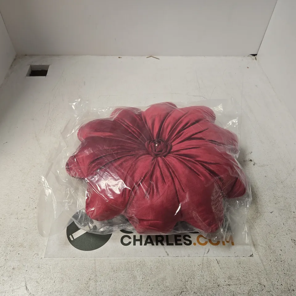 DECORATIVE VELVET FLOWER CUSHION – 35 X 35CM APPROX