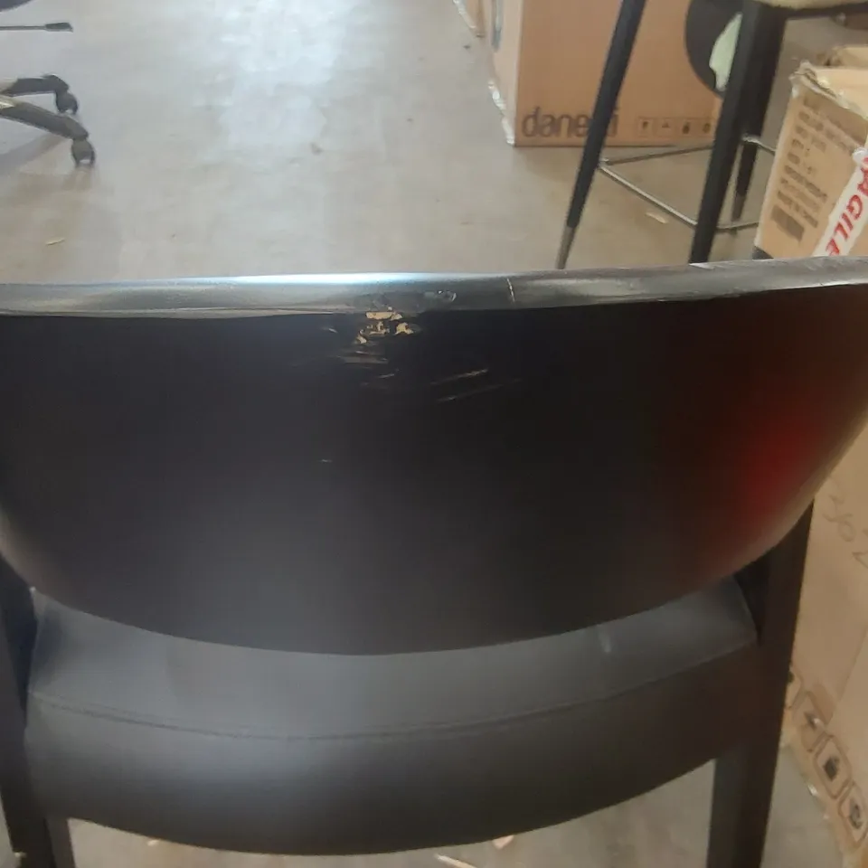SET OF 2 DANETTI ENZO BLACK LEATHER DINING CHAIRS