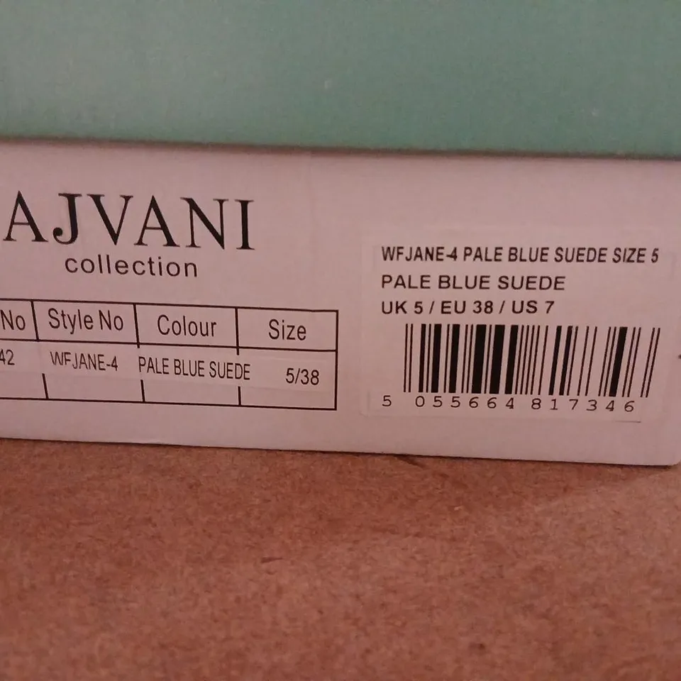 AJVANI COLLECTION PALE BLUE SUEDE MARY JANE PUMPS – UK 5 (EU 38)