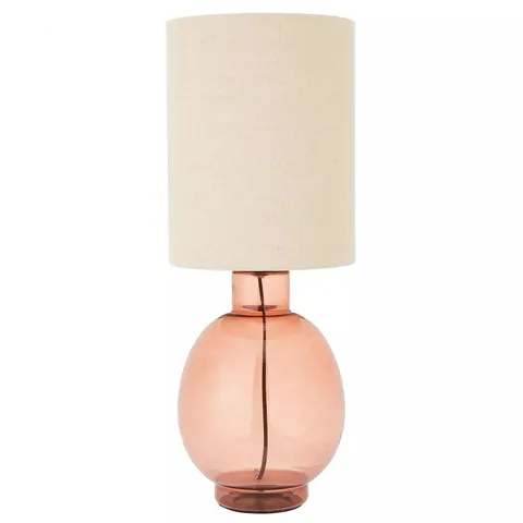 BOXED EMIR AMBER GLASS TABLE LAMP 