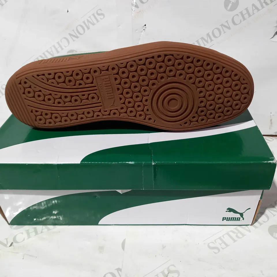 BOXED PAIR OF PUMA VLADO STENZEL PL SHOES IN CREAM/GREEN UK SIZE 11