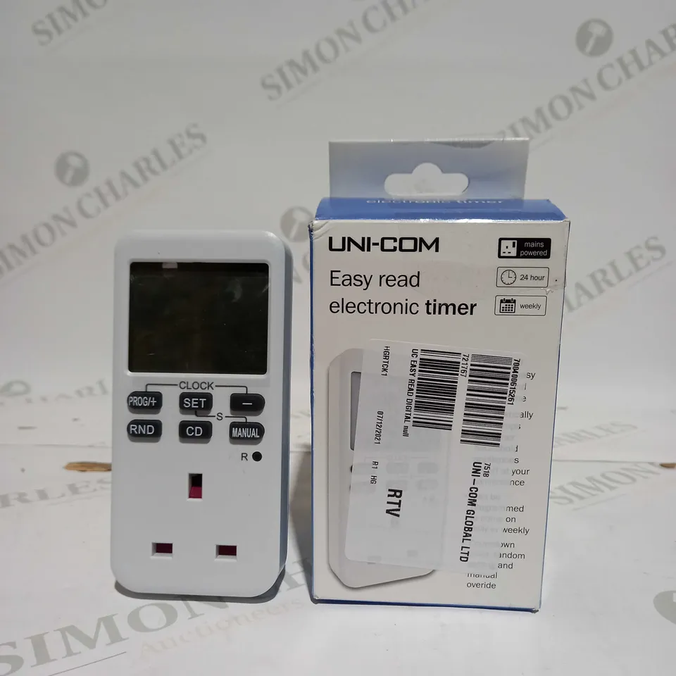 UNI-COM EASY READ DIGITAL ELECTRONIC TIMER SOCKET