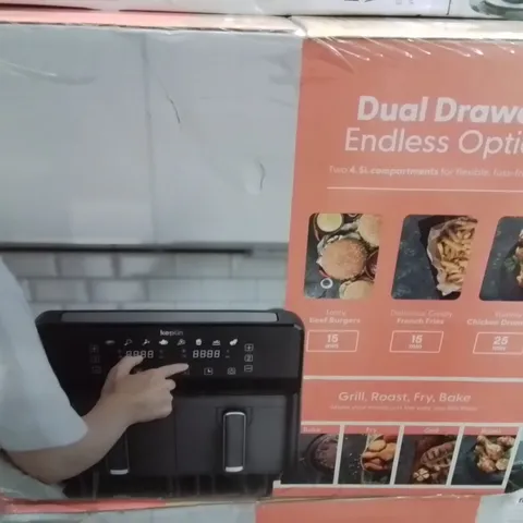 BOXED KEPLIN 9 LITRE DUAL DRAWER AIRFRYER