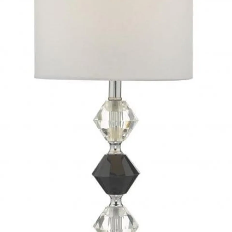 BOXED DAR LIGHTING RINA TABLE LAMP CRYSTAL AND POLISHED CHROME WITH SHADE