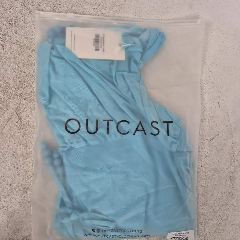 BAGGED OUTCAST PIPAH MINI DRESS IN BLUE SIZE XS