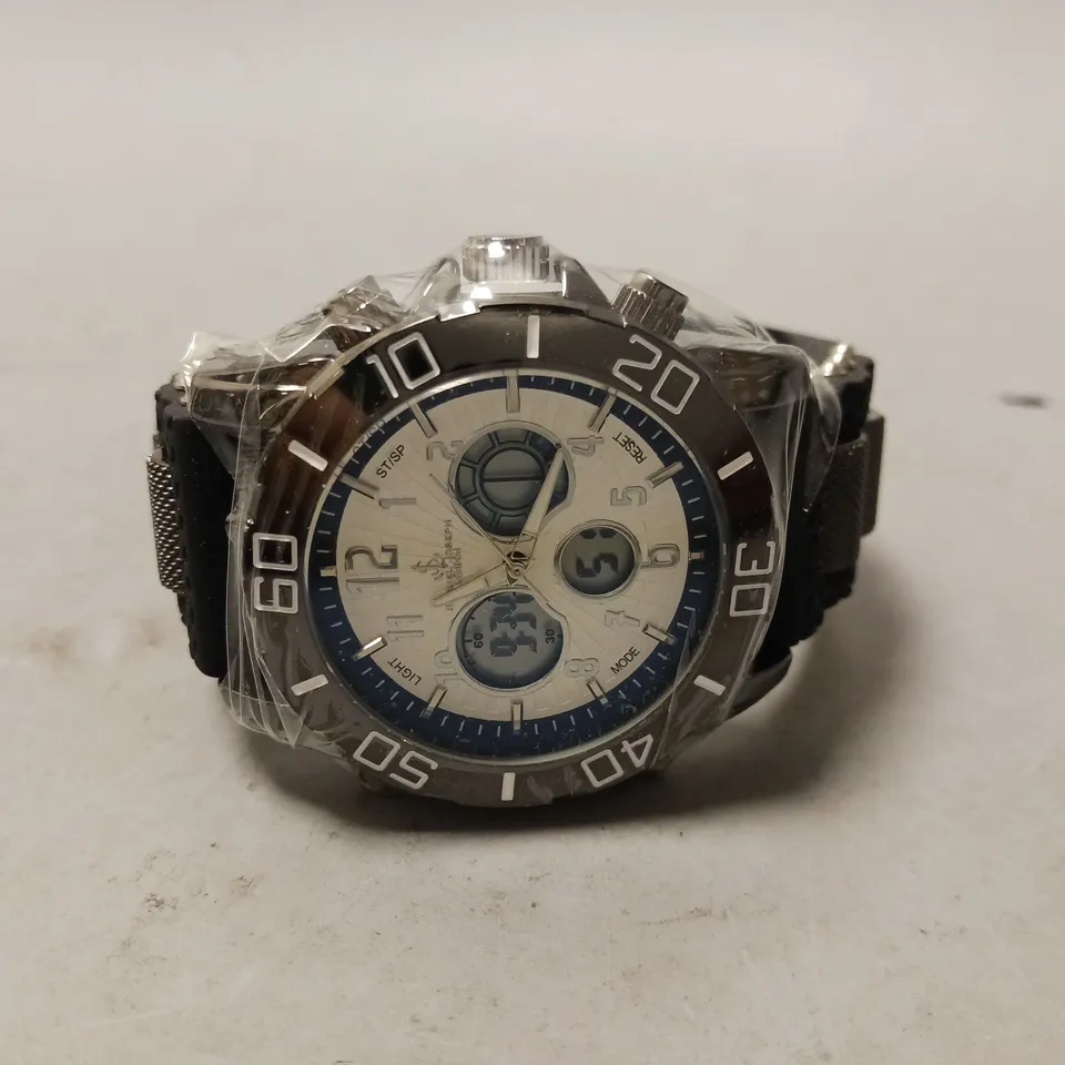 BOXED SAMUEL JOSEPH LIMITED EDITION MULTI FUNCTIONAL WHITE DESIGNER MENS WATCH