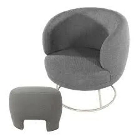 BOXED MONA ACCENT CHAIR WITH FOOTSTOOL