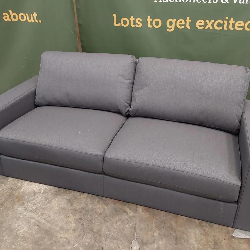 DESIGNER THREE SEATER SOFA GREY FABRIC 