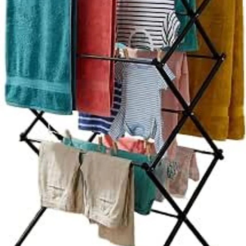 BOXED HOUSE OF HOME 3 TIER 16M FOLDABLE CLOTHES AIRER - BLACK