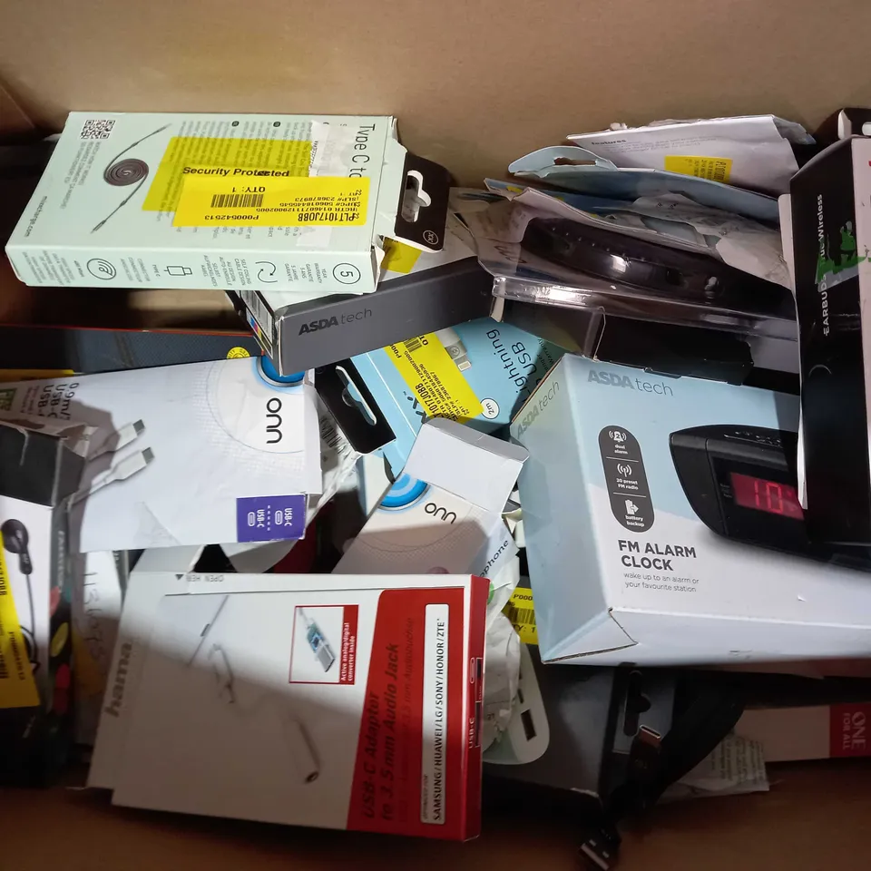 BOX OF APPROXIMATELY 20 ASSORTED ELECTRICAL ITEMS TO INCLUDE MIXX STREAMBUDS COLOUR CHROMA 2, MIXX RX1 WIRELESS EARPHONES, JVC GUMI MINI WIRELESS EARBUDS, ETC