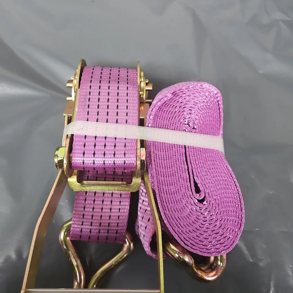 PURPLE RATCHET STRAP WITH HOOKS – LOAD SECURING TIE-DOWN