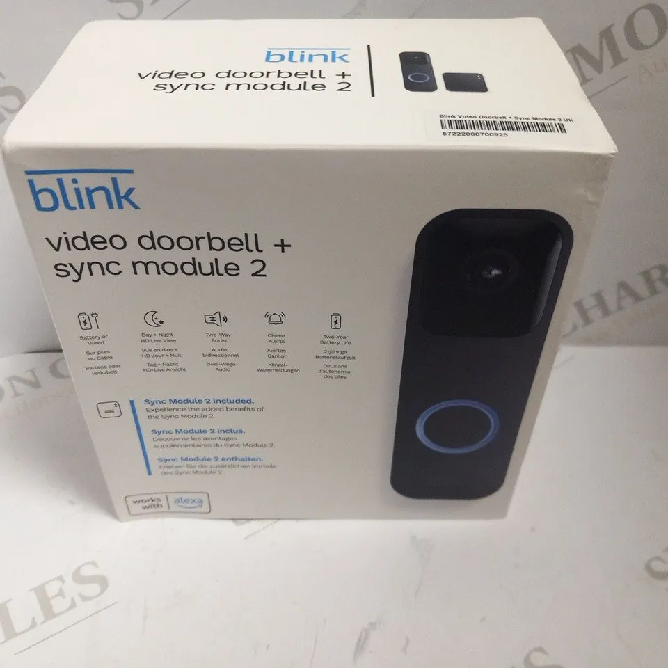 BOXED BLINK VIDEO DOORBELL + SYNC MODULE 2