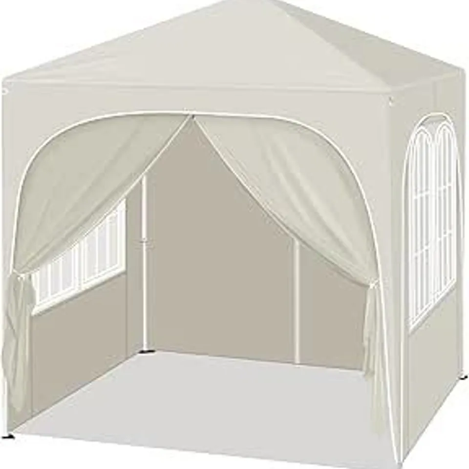 BOXED WOLTU POP-UP GAZEBO, GAZEBO WITH SIDES 2M X 2M - BEIGE (1 BOX)