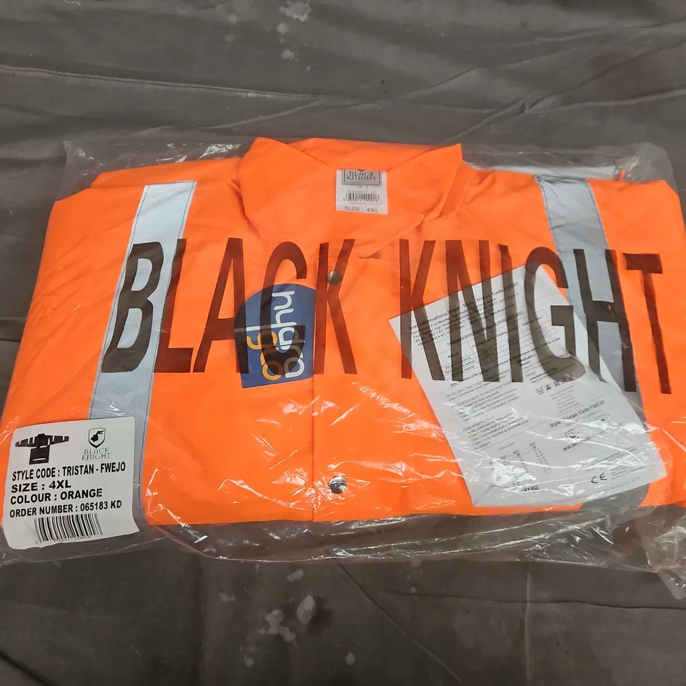 BAGGED BLACK KNIGHT TRISTAN HIGH VISIBILITY WARNING JACKET IN ORANGE - 4XL