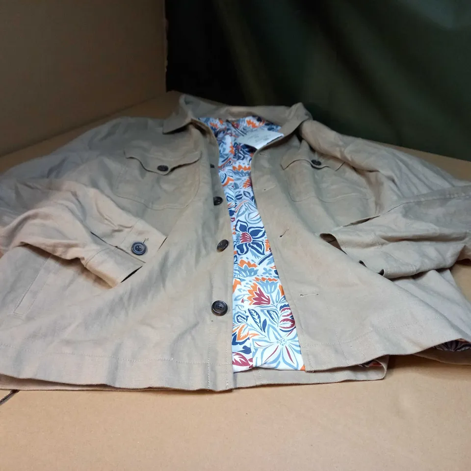 NEXT OATMEAL/ LINED LINEN TAILORED JACKET - XXL 