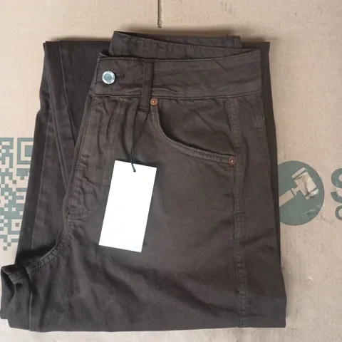 ZARA WIDE LEG JEANS IN BROWN SIZE UK 14